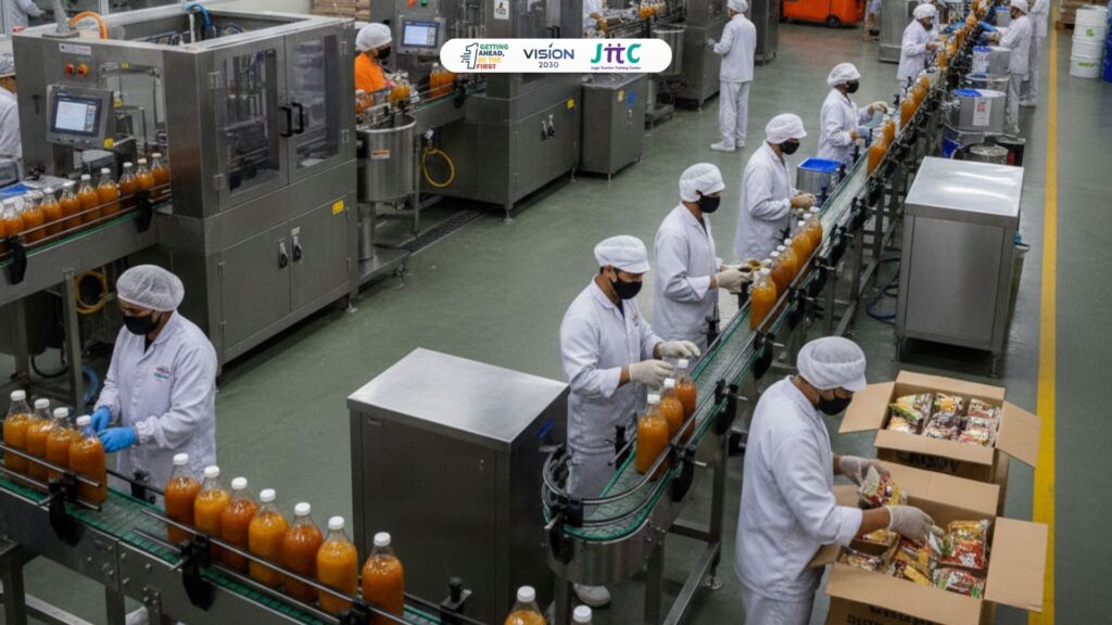 Penerapan sistem jaminan produk halal dalam proses produksi usaha makanan dan minuman